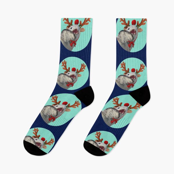 Item preview, Leopard seal reindeer on light blue dot designed and sold by GivernyKate.