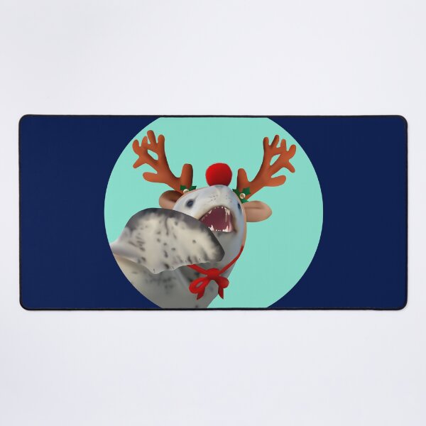 Item preview, Leopard seal reindeer on light blue dot designed and sold by GivernyKate.