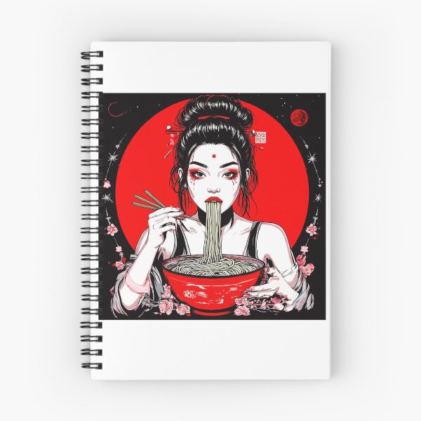 Item preview, Beautiful Japanese Girl Eats Noodles. Woman Eats Ramen. Japanese Food designed and sold by PeasyEasy.