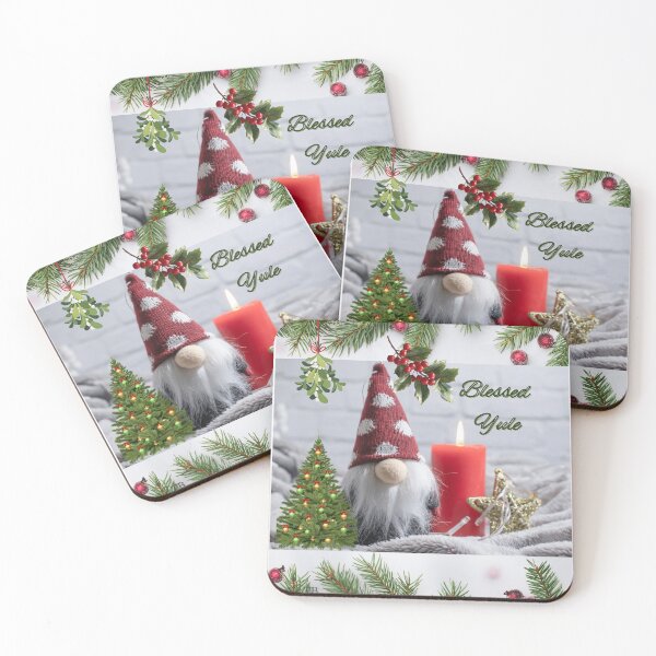 Item preview, Blessed Yule, Mistletoe, Holly, Gnome, Candle, Solstice designed and sold by TB-73.
