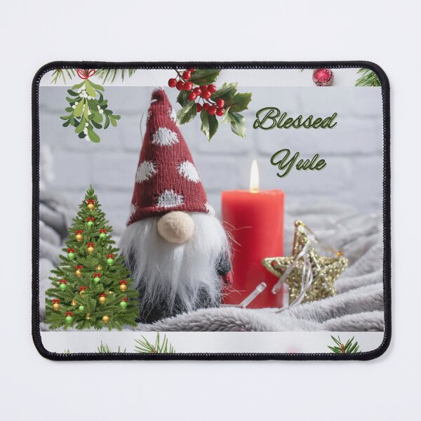 Item preview, Blessed Yule, Mistletoe, Holly, Gnome, Candle, Solstice designed and sold by TB-73.