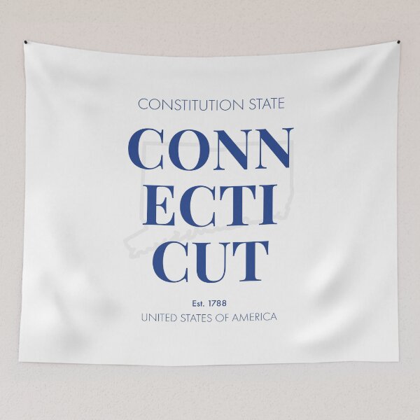 Item preview, CONNECTICUT TRAVEL ART – Modern Typographic Travel Design designed and sold by MarkedArtPrints.