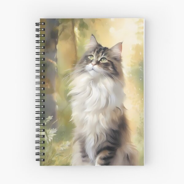Item preview, Norwegian Forest Cat in Woods designed and sold by CalmnessbyChoice.