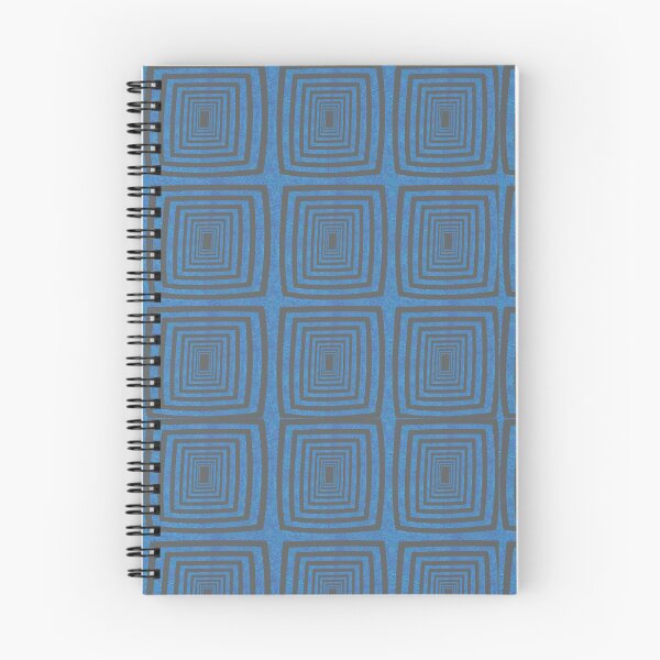 Item preview, Concentric Wavy Squares on a mottled blue paintbox background designed and sold by PVTCreations.