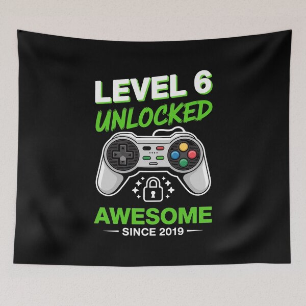 Item preview, Level 6 Unlocked – Awesome Since 2020 – 6th Birthday Gaming Design designed and sold by Gogetgiggles.