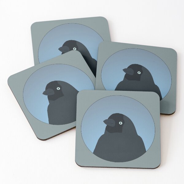 Item preview, Minimalist Jackdaw Portrait - Silver-Eyed Seer Bird Art designed and sold by AvianSpell.