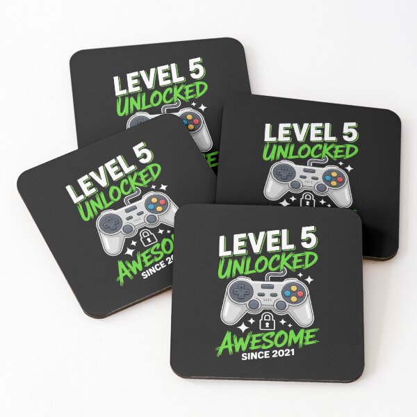 Item preview, Level 5 Unlocked – Awesome Since 2021 – 5th Birthday Gaming Design designed and sold by Gogetgiggles.
