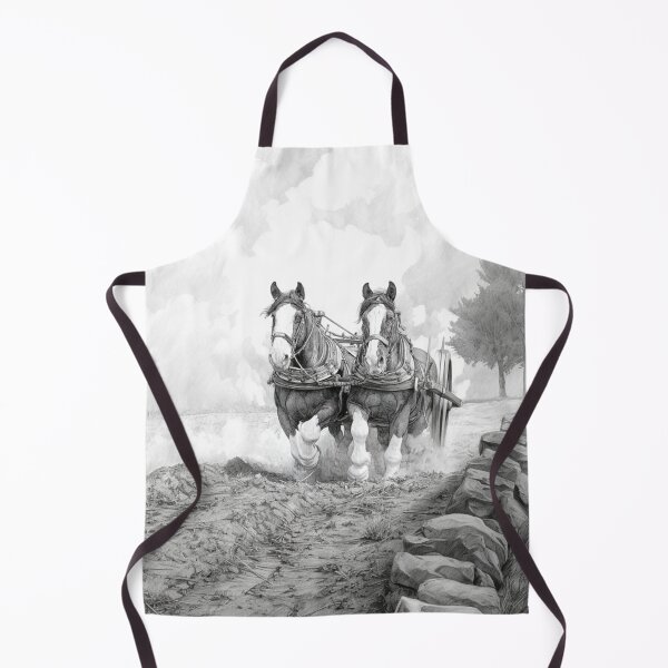 Item preview, A pair of Shire horses pulling a plough across a rugged field Horses in Motion designed and sold by CDC40.