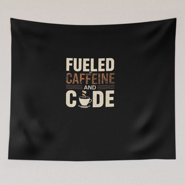 Item preview, Fueled by caffeine and code - coffee loverful design designed and sold by Happyhoo1.