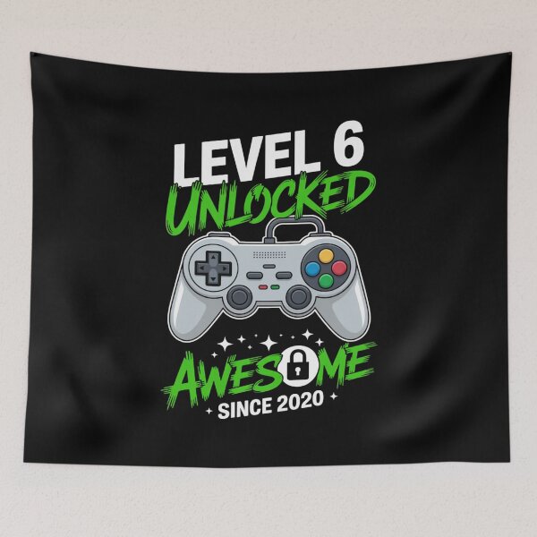 Item preview, Level 6 Unlocked – Awesome Since 2020 – 6th Birthday Gaming Design designed and sold by Gogetgiggles.