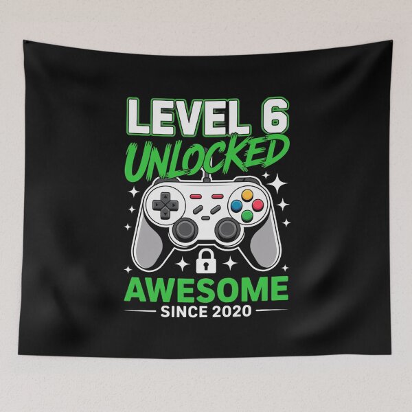 Item preview, Level 6 Unlocked – Awesome Since 2020 – 6th Birthday Gaming Design designed and sold by Gogetgiggles.