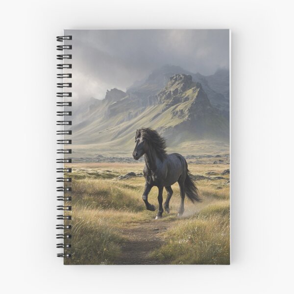 Item preview, An Icelandic horse trotting through a volcanic landscape Horses in Motion designed and sold by CDC40.