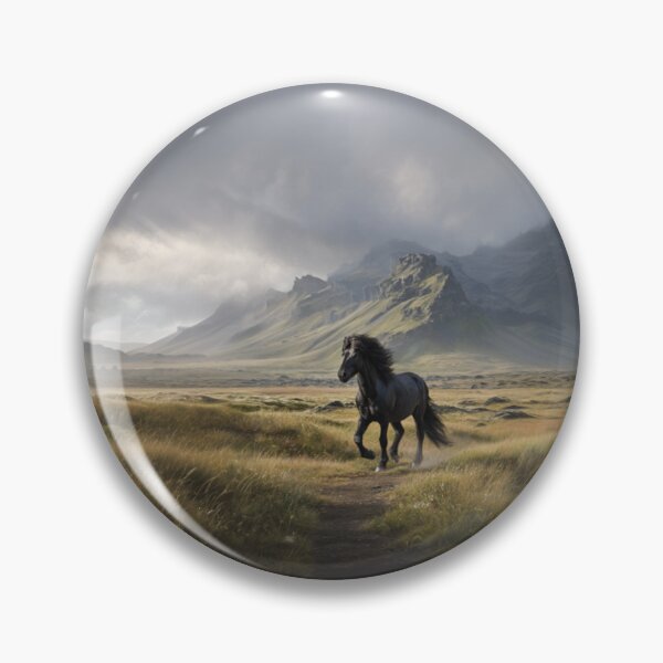 Item preview, An Icelandic horse trotting through a volcanic landscape Horses in Motion designed and sold by CDC40.