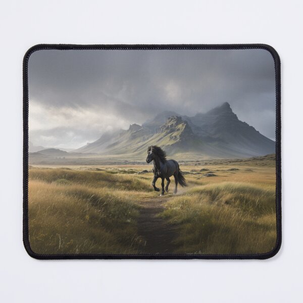 Item preview, An Icelandic horse trotting through a volcanic landscape Horses in Motion designed and sold by CDC40.