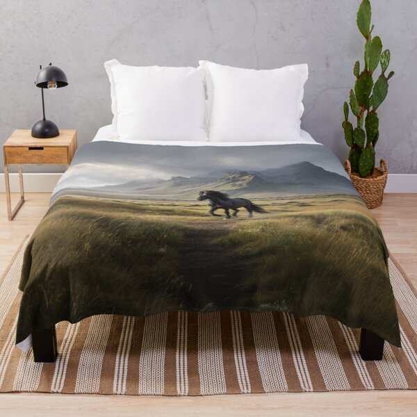 Item preview, An Icelandic horse trotting through a volcanic landscape Horses in Motion designed and sold by CDC40.