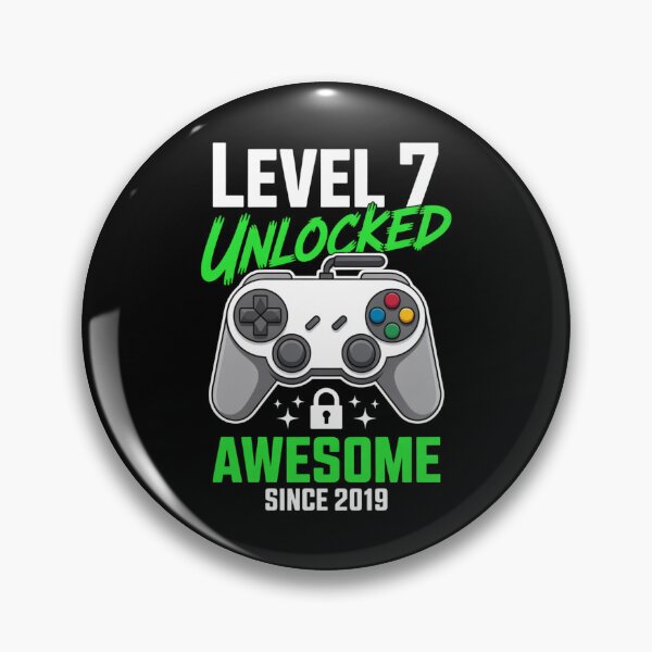 Item preview, Level 7 Unlocked – Awesome Since 2019 – 7th Birthday Gaming Design designed and sold by Gogetgiggles.