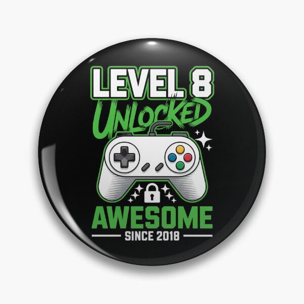 Item preview, Level 8 Unlocked – Awesome Since 2018 – 8th Birthday Gaming Design designed and sold by Gogetgiggles.