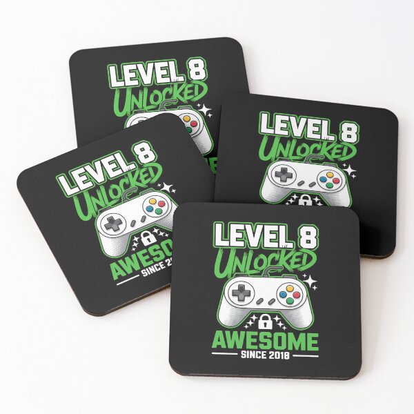 Item preview, Level 8 Unlocked – Awesome Since 2018 – 8th Birthday Gaming Design designed and sold by Gogetgiggles.