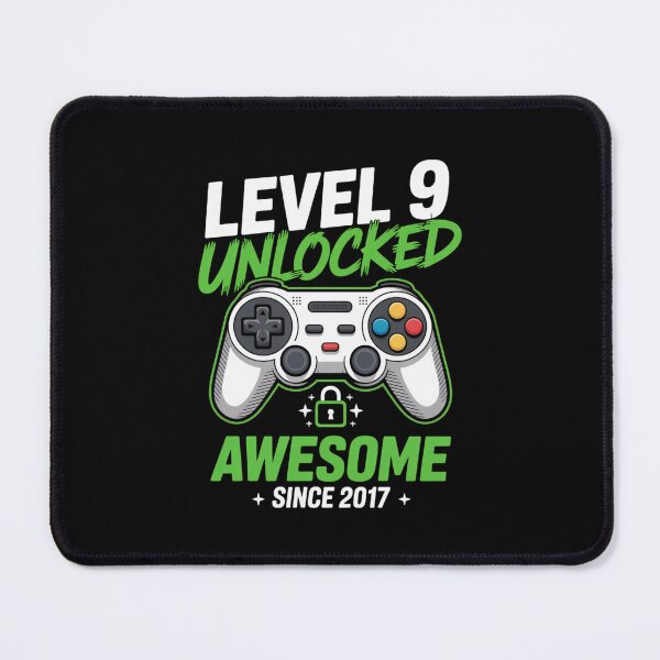 Item preview, Level 9 Unlocked – Awesome Since 2017 – 9th Birthday Gaming Design designed and sold by Gogetgiggles.