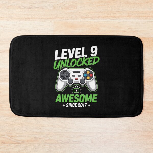 Item preview, Level 9 Unlocked – Awesome Since 2017 – 9th Birthday Gaming Design designed and sold by Gogetgiggles.