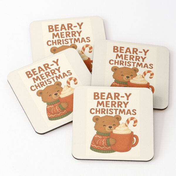 Item preview, "BEAR-Y MERRY CHRISTMAS" — Cozy Bear Holiday Print from Felia designed and sold by Felia001.