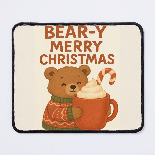 Item preview, "BEAR-Y MERRY CHRISTMAS" — Cozy Bear Holiday Print from Felia designed and sold by Felia001.