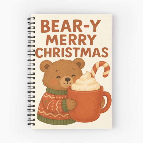 Item preview, "BEAR-Y MERRY CHRISTMAS" — Cozy Bear Holiday Print from Felia designed and sold by Felia001.