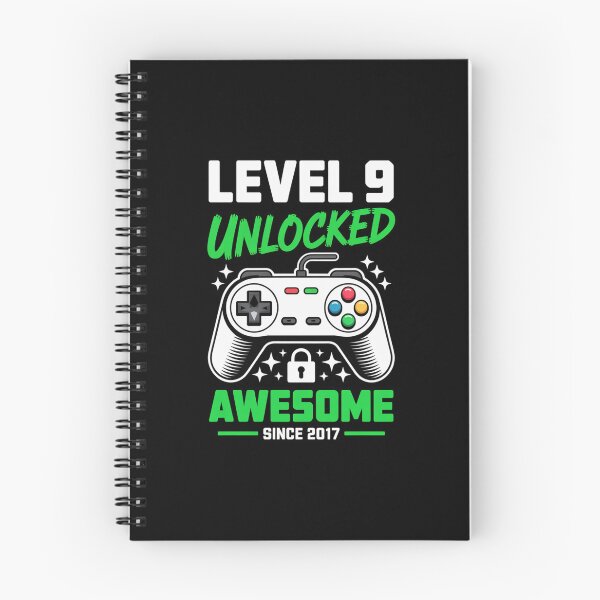 Item preview, Level 9 Unlocked – Awesome Since 2017 – 9th Birthday Gaming Design designed and sold by Gogetgiggles.