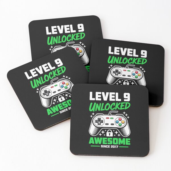 Item preview, Level 9 Unlocked – Awesome Since 2017 – 9th Birthday Gaming Design designed and sold by Gogetgiggles.