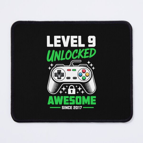 Item preview, Level 9 Unlocked – Awesome Since 2017 – 9th Birthday Gaming Design designed and sold by Gogetgiggles.