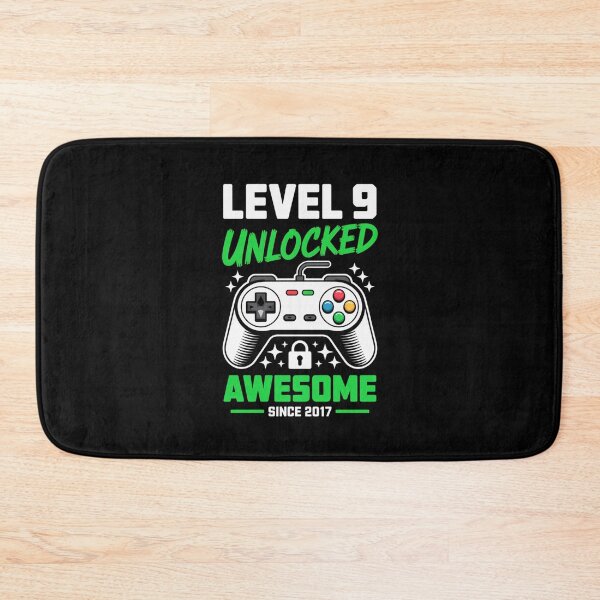 Item preview, Level 9 Unlocked – Awesome Since 2017 – 9th Birthday Gaming Design designed and sold by Gogetgiggles.