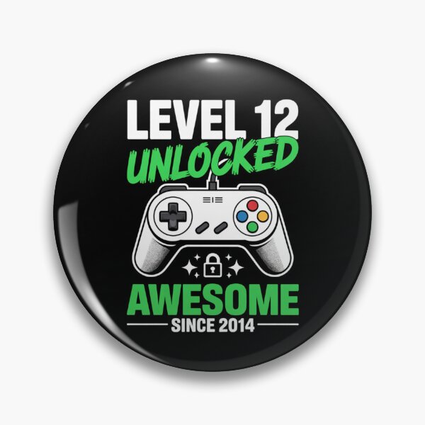 Item preview, Level 12 Unlocked – Awesome Since 2014 – 12th Birthday Gaming Design designed and sold by Gogetgiggles.