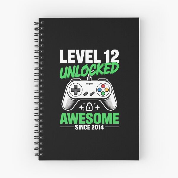 Item preview, Level 12 Unlocked – Awesome Since 2014 – 12th Birthday Gaming Design designed and sold by Gogetgiggles.