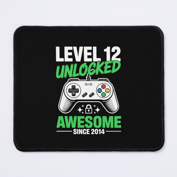 Item preview, Level 12 Unlocked – Awesome Since 2014 – 12th Birthday Gaming Design designed and sold by Gogetgiggles.