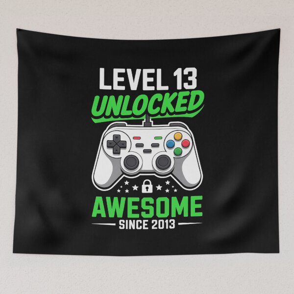 Item preview, Level 13 Unlocked – Awesome Since 2013 – 13th Birthday Gaming Design designed and sold by Gogetgiggles.