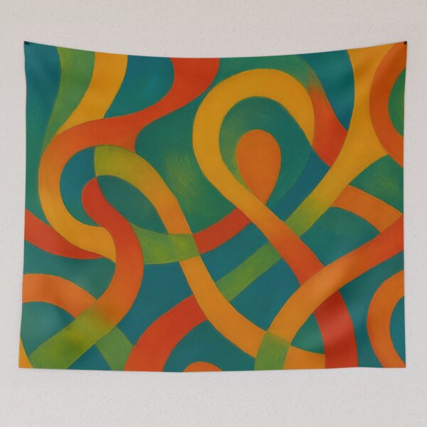 Item preview, Interwoven Ribbons of Bold Abstract Colour Jigsaw designed and sold by ArtComixHaven.