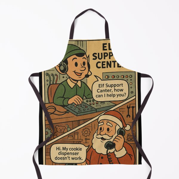 Item preview, Cozy Christmas Humor – Elf Support Center Hotline – gift for Dad • Retro Comics • Vintage Halftone designed and sold by JacobKAurumhead.
