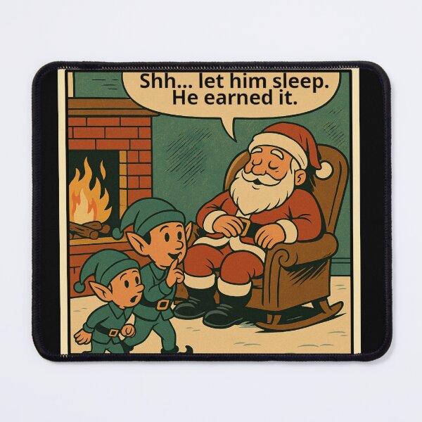 Item preview, Cozy Christmas Humor – Santa’s Quiet Fireplace Nap – gift for Dad • Retro Comics • Vintage Halftone designed and sold by JacobKAurumhead.