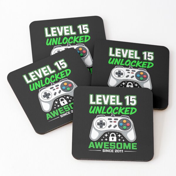 Item preview, Level 15 Unlocked – Awesome Since 2011 – 15th Birthday Gaming Design designed and sold by Gogetgiggles.