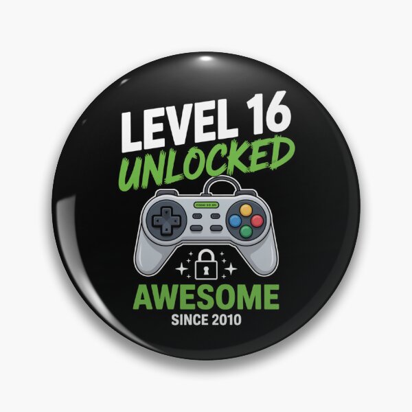 Item preview, Level 16 Unlocked – Awesome Since 2010 – 16th Birthday Gaming Design designed and sold by Gogetgiggles.