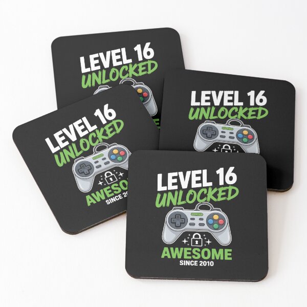 Item preview, Level 16 Unlocked – Awesome Since 2010 – 16th Birthday Gaming Design designed and sold by Gogetgiggles.