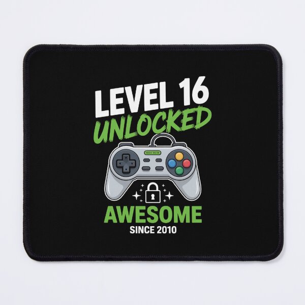 Item preview, Level 16 Unlocked – Awesome Since 2010 – 16th Birthday Gaming Design designed and sold by Gogetgiggles.