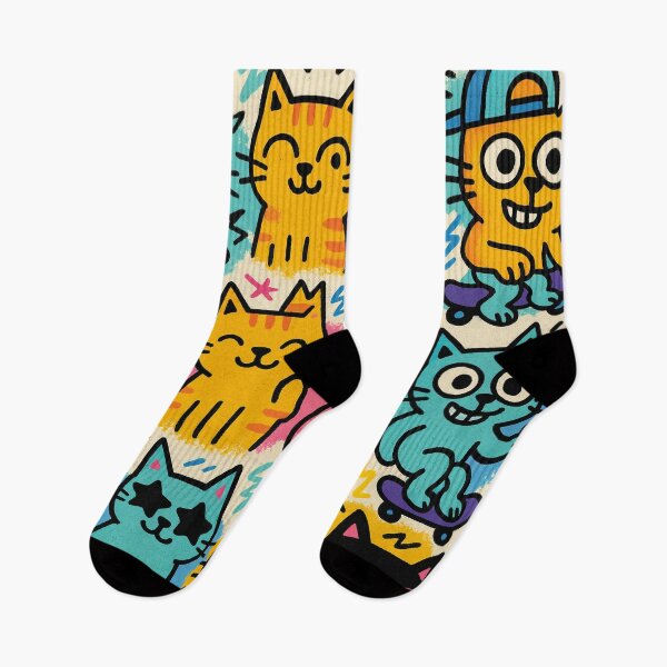Item preview, Urban Graffiti Cats – Vibrant Street Art Doodle Style designed and sold by Nope Cats.