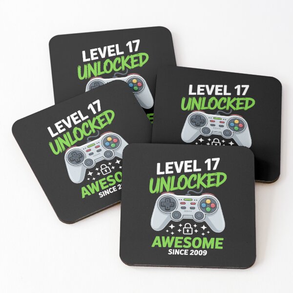 Item preview, Level 17 Unlocked – Awesome Since 2009 – 17th Birthday Gaming Design designed and sold by Gogetgiggles.
