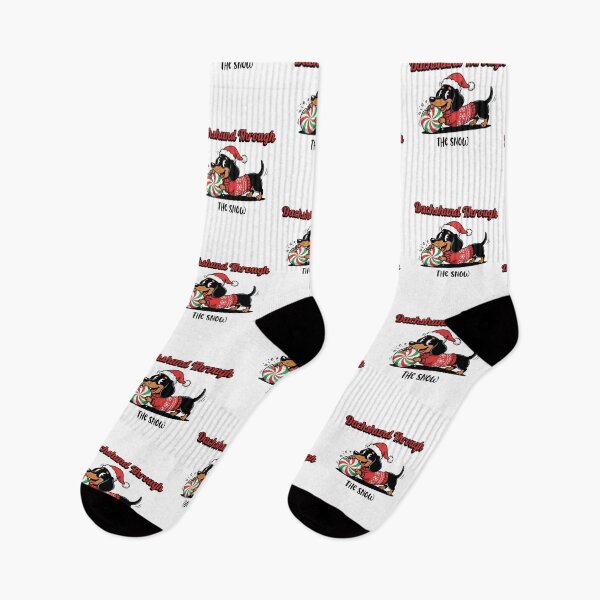 Item preview, Dachshund Through the Snow – Cute Christmas Sausage Dog Design designed and sold by Illustrated Faith.