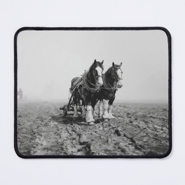 Item preview, A pair of Shire horses pulling a plough across a rugged field Horses in Motion designed and sold by CDC40.