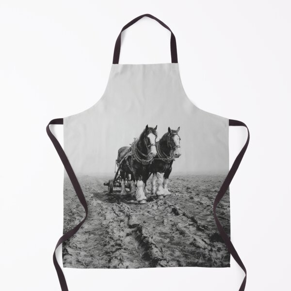 Item preview, A pair of Shire horses pulling a plough across a rugged field Horses in Motion designed and sold by CDC40.