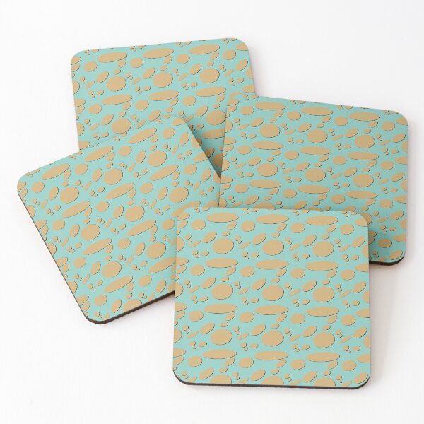 Item preview, Retro Lava Oval Pattern in Beige and Aqua designed and sold by Artistestella.