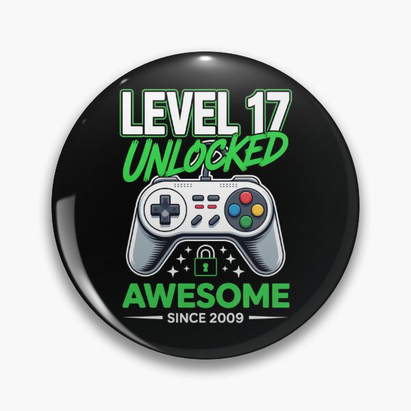Item preview, Level 17 Unlocked – Awesome Since 2009 – 17th Birthday Gaming Design designed and sold by Gogetgiggles.