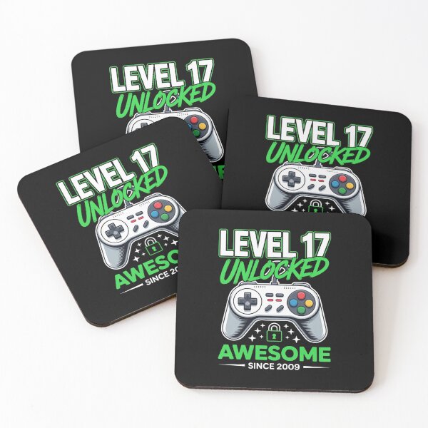 Item preview, Level 17 Unlocked – Awesome Since 2009 – 17th Birthday Gaming Design designed and sold by Gogetgiggles.